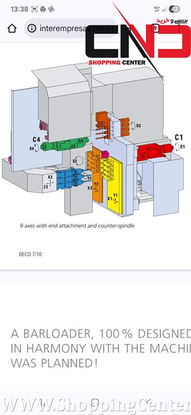 طول تراش سی ان سی نه محور TORNOS DECO 10a ساخت سوئیس