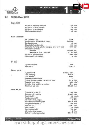 تراش سی ان سی یازده محور Tornos Schaublin 65 TM6ساخت سوئیس